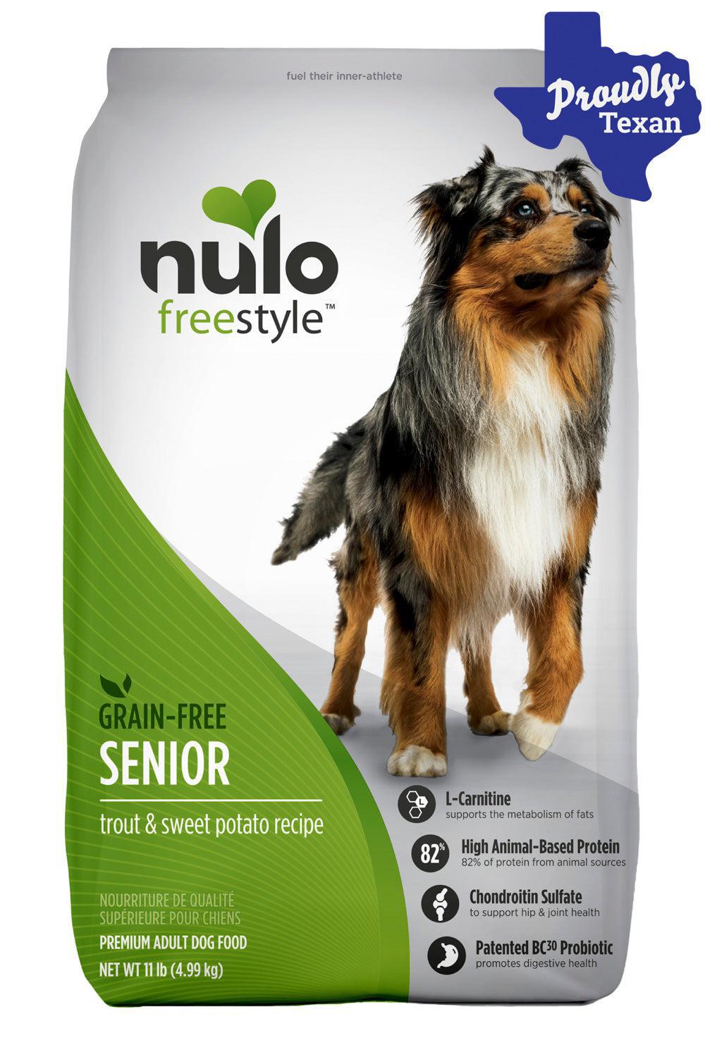 Nulo Freestyle Trout Sweet Potato Senior Dog Food in Austin