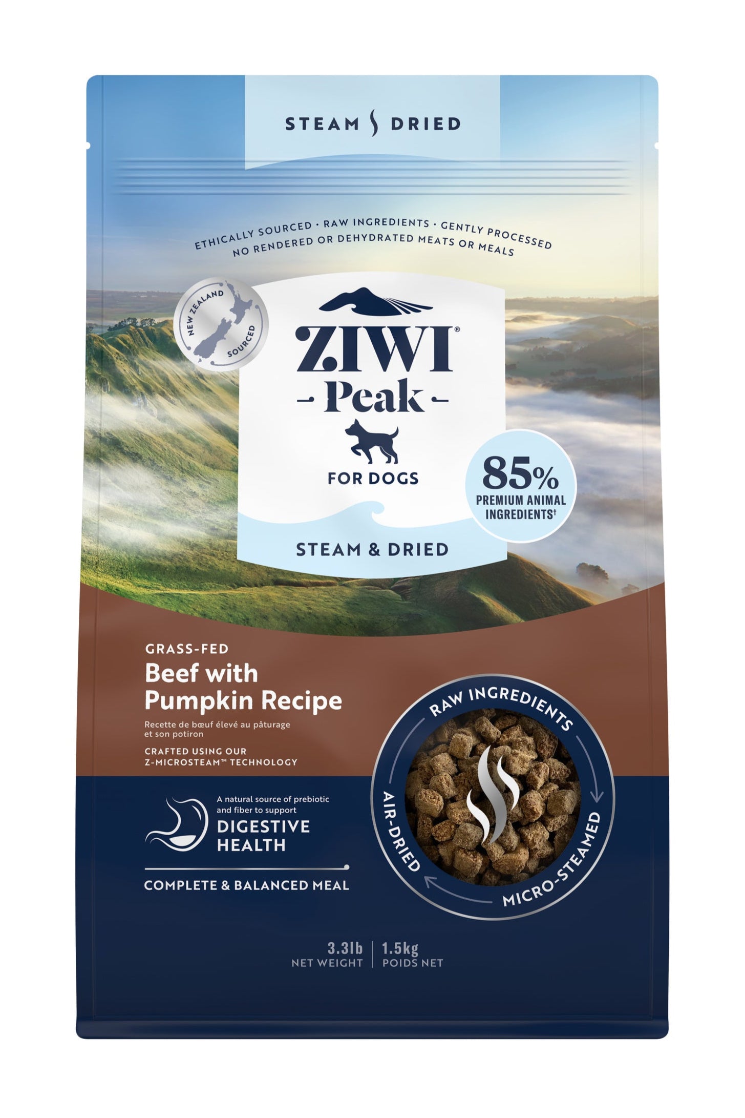 Ziwi Peak Steam-Dried Beef with Pumpkin Dog Food Delivered Today