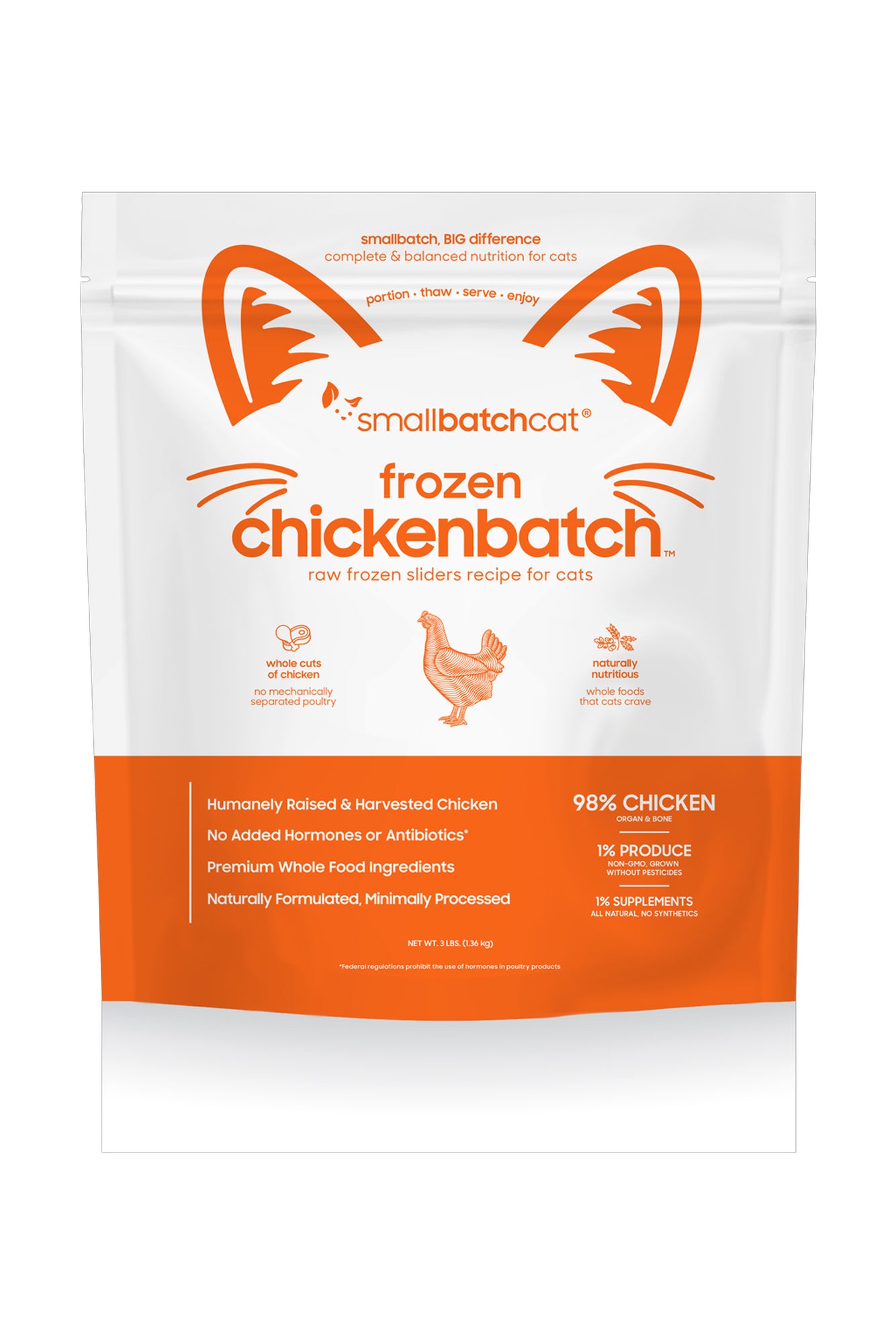 Small Batch Chicken Frozen Raw Cat Food in Austin, Texas