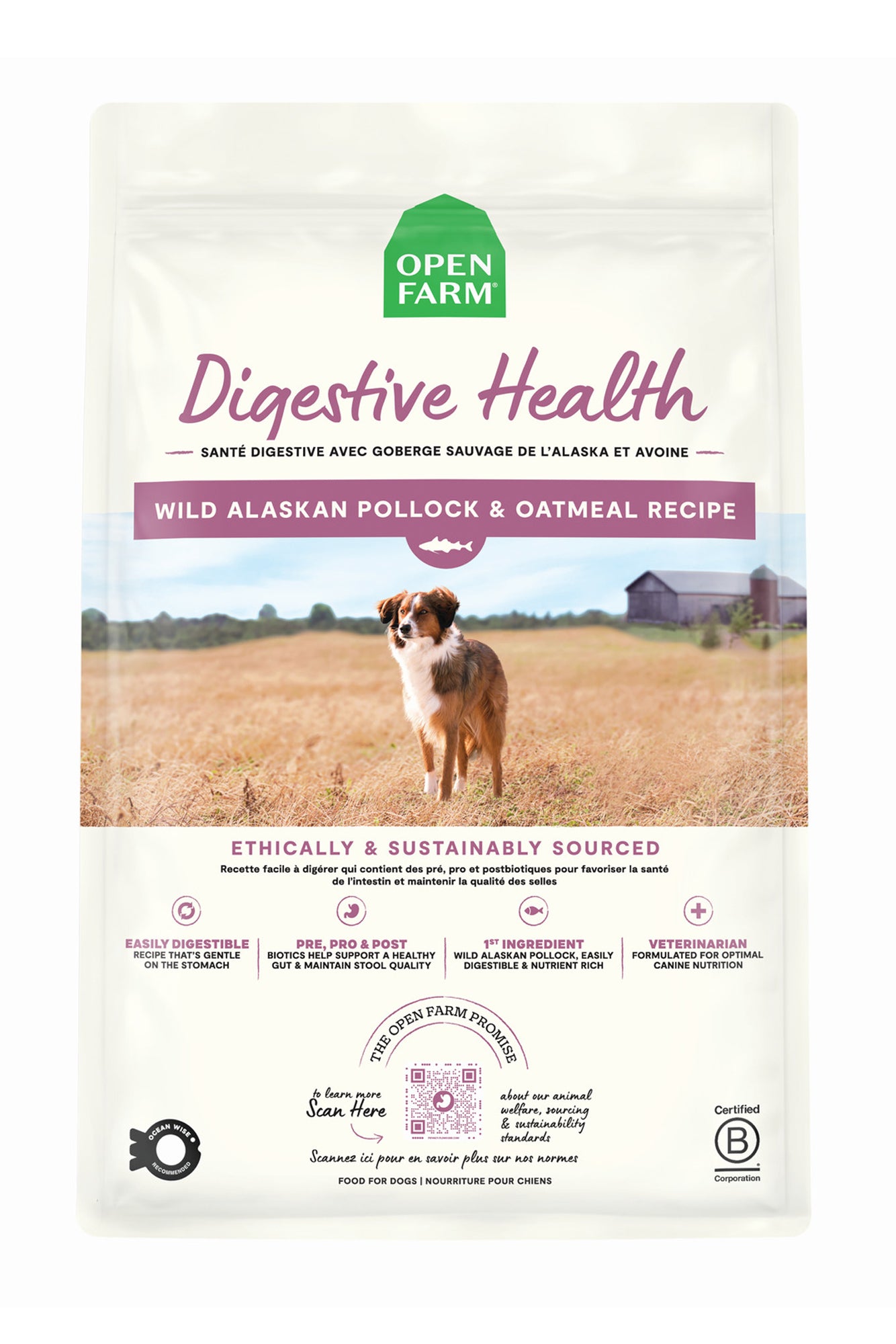 Open Farm Digestive Health Pollock and Oatmeal Dry Dog Food in