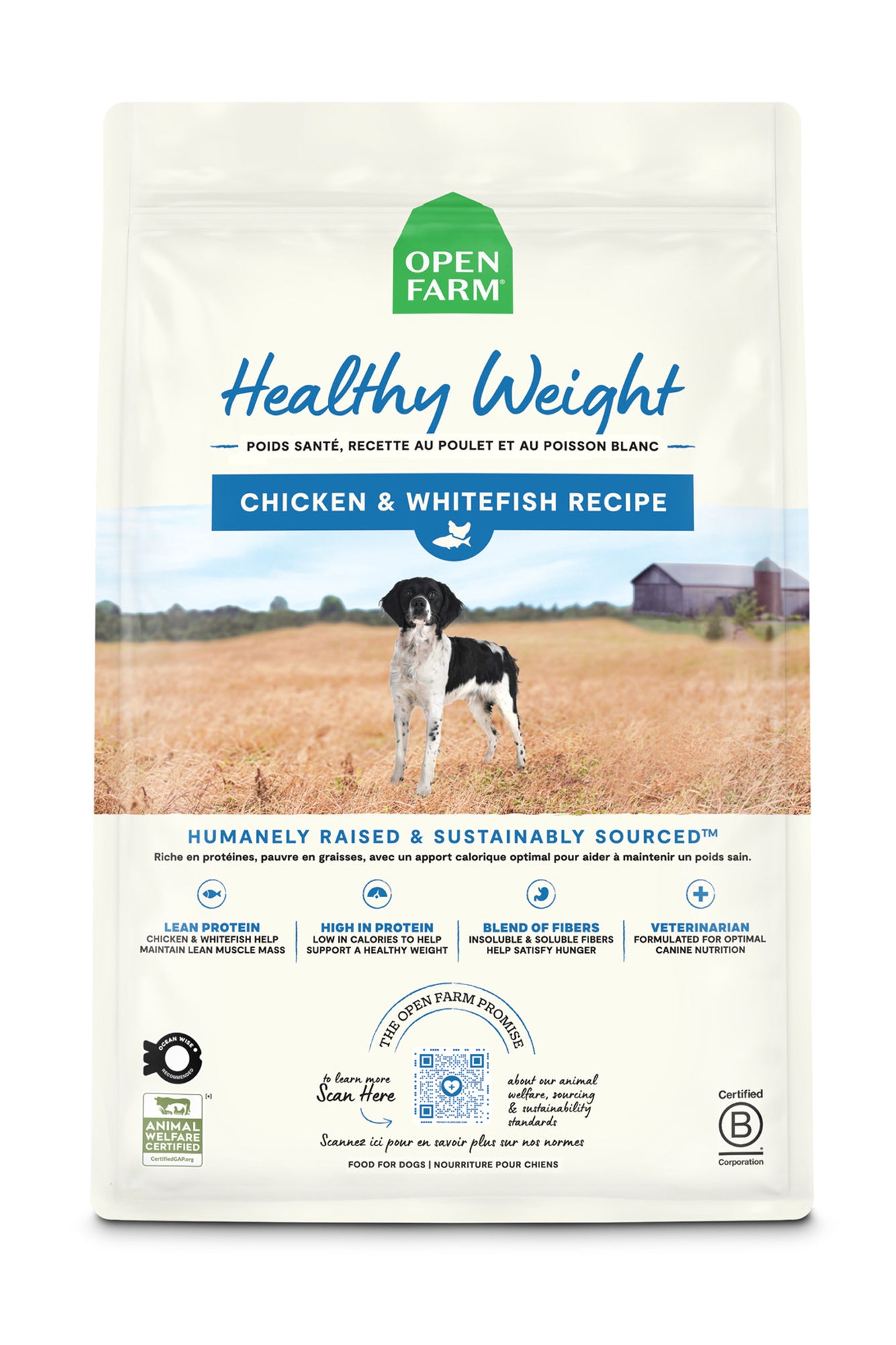 Open Farm Healthy Weight Chicken and Whitefish Dry Dog Food in