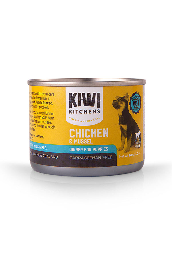 Kiwi Kitchen Chicken Mussels Puppy Canned Food in Austin Texas