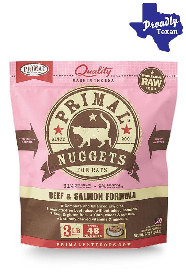 Primal Feline Beef Salmon Frozen Raw Cat Food in Austin Texas