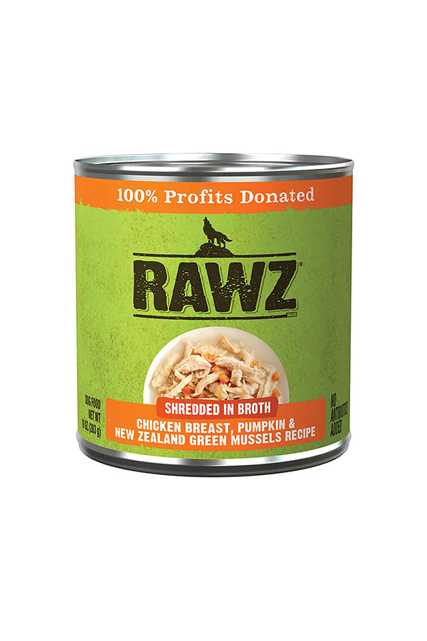 RAWZ Shredded Chicken Pumpkin Green Mussels Canned Dog Food in