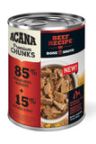 Acana Premium Chunks Beef in Bone Broth Wet Dog Food Front of Can