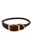 Circle T Latigo Leather Round Dog Collar with Brass HardwareCircle T Latigo Leather Round Dog Collar with Brass Hardware