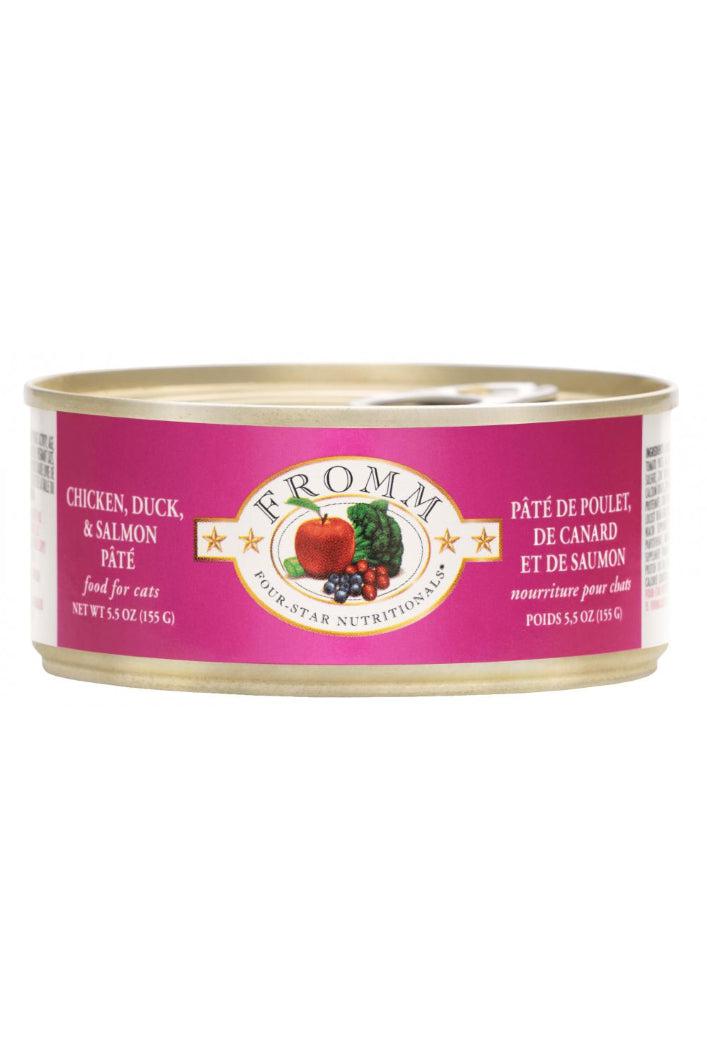 Fromm Four Star Chicken Duck and Salmon Pate Canned Cat Food in