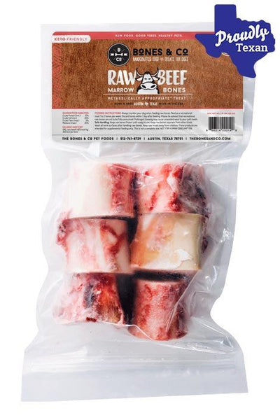 Bones and Raw Beef Marrow Bones Dog Treats, 2-inch in Austin