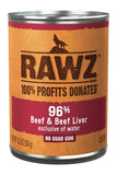 Rawz 96% Beef and Beef Pate Liver Wet Dog Food