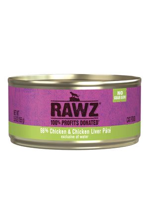 Rawz 96% Chicken & Chicken Liver Cat Food Can in Austin, Texas