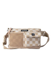 Cleverpup Dog Walk and Train Tan Checkerboard Sling Bag