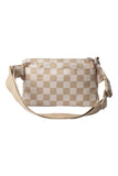 Cleverpup Dog Walk and Train Tan Checkerboard Sling Bag
