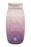 GF Pet Harbor Plum Fisherman Dog Sweater - top of sweater, purple and cream colored