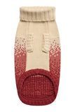 bottom of sweater--red and cream colored