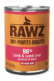 Rawz 96% Lamb and Lamb Liver Pate Wet Dog Food