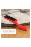 Lilly Brush Fluffy Pets Fabric/Rug Cleaner, Red - Brush Resting On Dog Bed