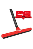 Lilly Brush Mighty Pet Hair Detailer and Handle - Front of Brush, Attached Handle, with Header Card