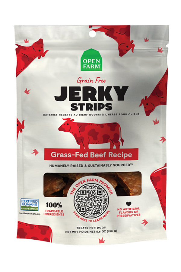 Open Farm Beef Jerky Strips Dog Treats in Austin, Texas Tomlinson's Feed