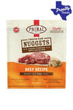 Primal Beef Frozen Raw Dog Food (Nuggets), 3 lb - Front of Bag