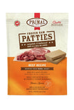 Primal Beef Frozen Raw Dog Food (Patties), 6 lb - Front of Bag