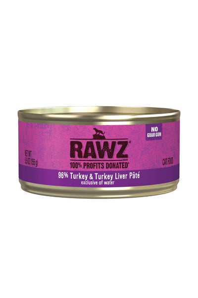 Rawz 96% Turkey & Turkey Liver Wet Cat Food in Austin, Texas