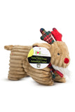 Hugglehounds Holiday Tartan Tidings Reindeer Squooshie Dog Toy