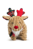 Hugglehounds Holiday Tartan Tidings Reindeer Squooshie Dog Toy