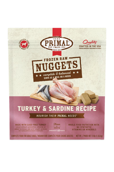 Primal Turkey & Sardine Frozen Raw Dog Food in Austin, Texas