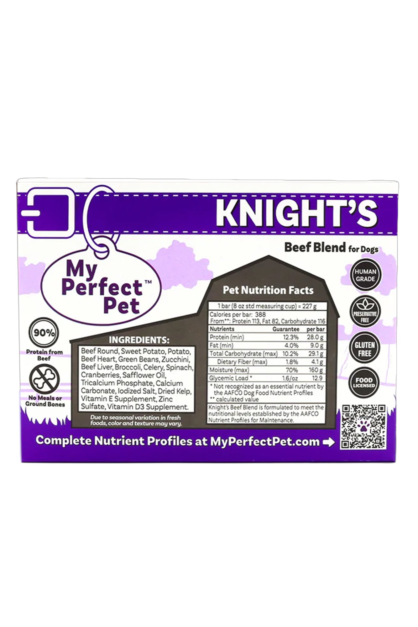 My Perfect Pet Knights Beef and Vegetable Fresh Dog Food