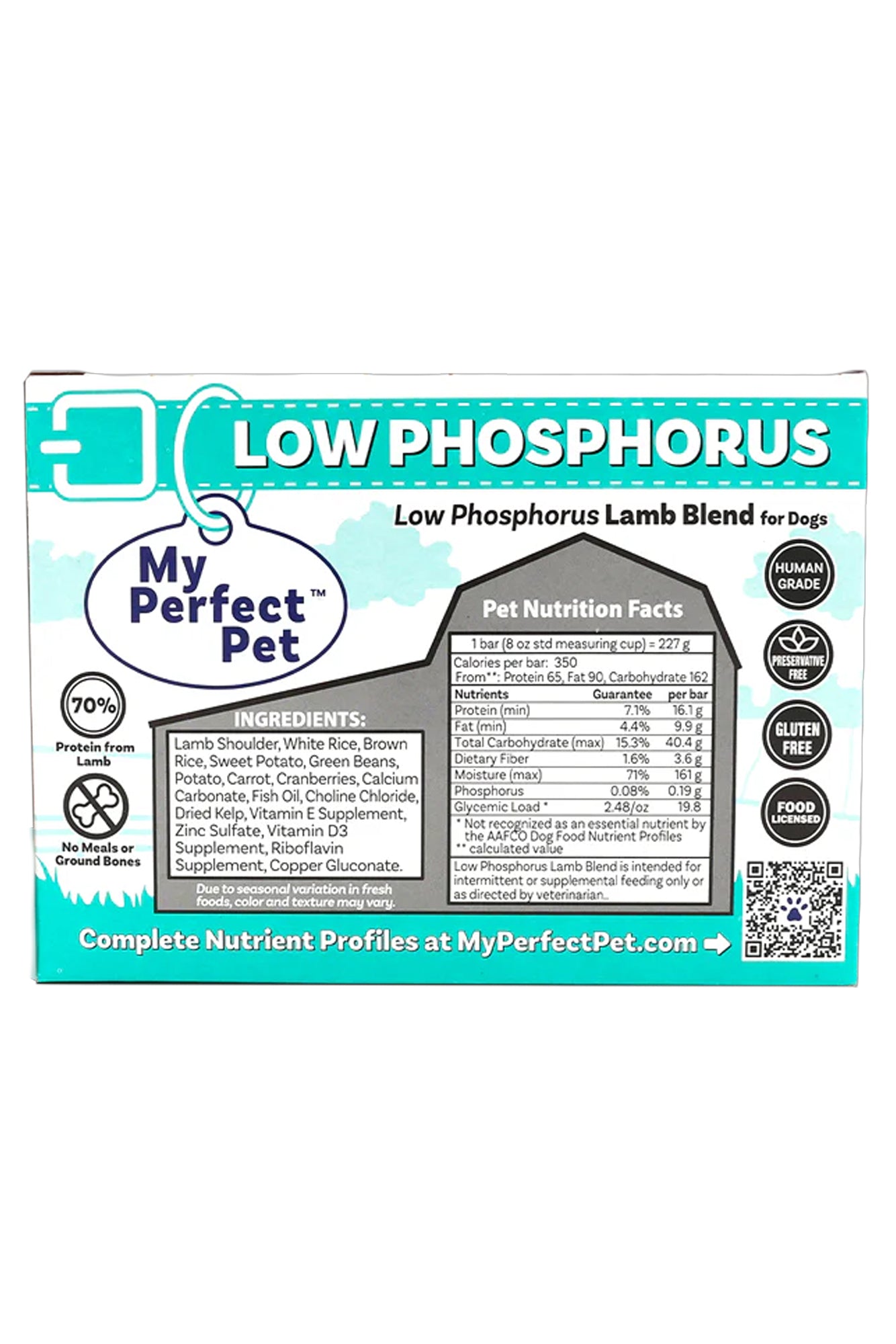 My Perfect Pet Low Phosphorus Lamb Fresh Dog Food