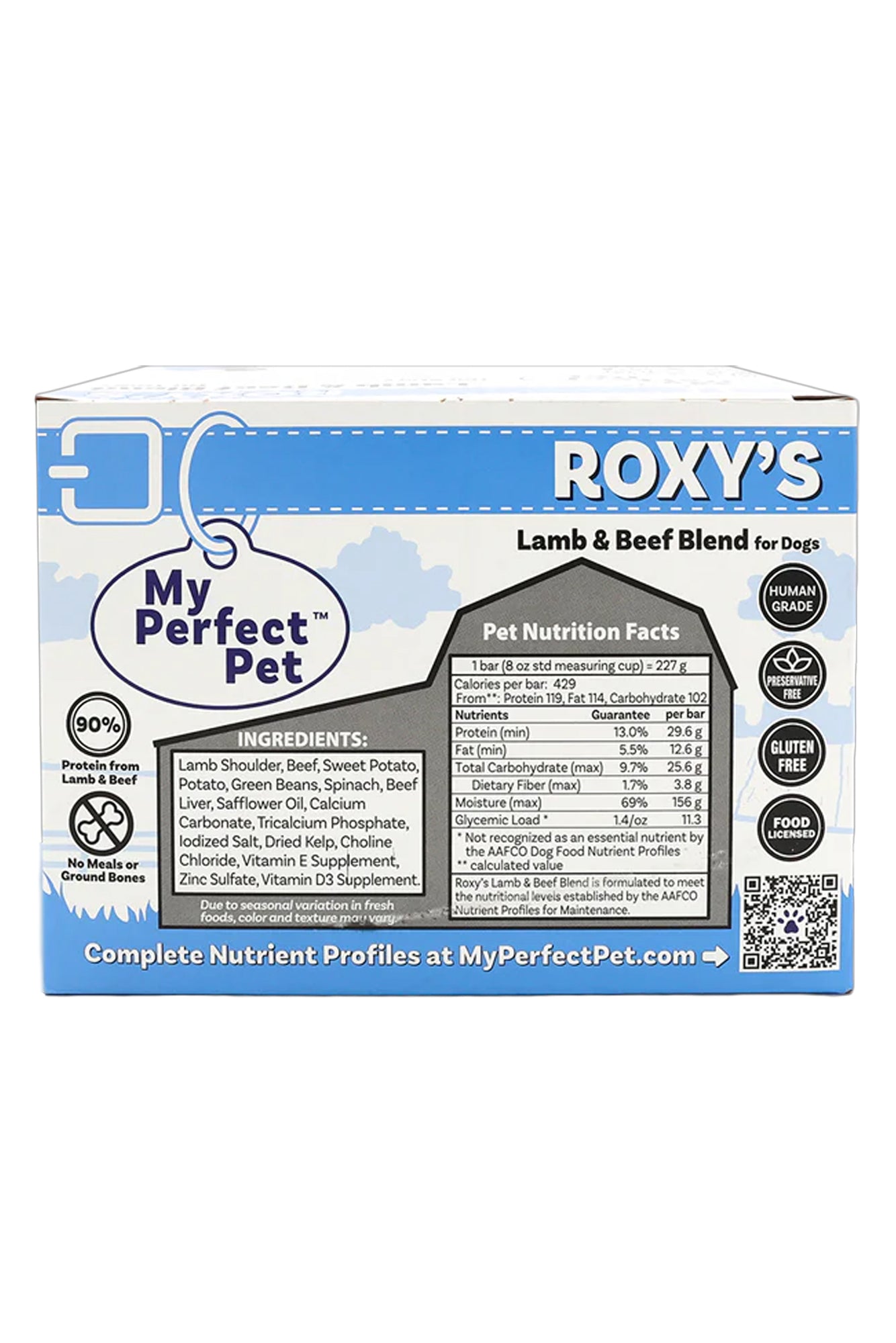 My Perfect Pet Roxy's Lamb and Beef Fresh Dog Food