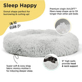 Best Friends Shag Donut Dog Bed, Frost