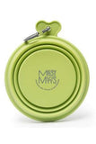 Messy Mutts Silicone Collapsible Green Dog Bowl