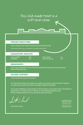 Tomlinson's Duck Tenders Dog Treats in Austin, Texas – Tomlinson's