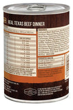 Merrick 96% Real Texas Beef Wet Dog Food Back of Can