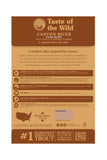 Taste of the Wild Canyon River Dry Cat Food Back of Bag