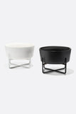 Waggo Simple Solid Matte White Dog Bowl and Stand
